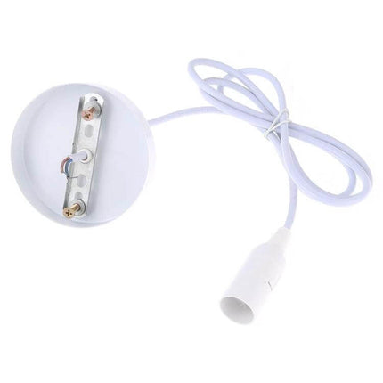 E14 Lamp Holder For DIY Ceiling Chandelier 1m Cable white PC shell metal ceiling base with 1m lead for pendant lighting