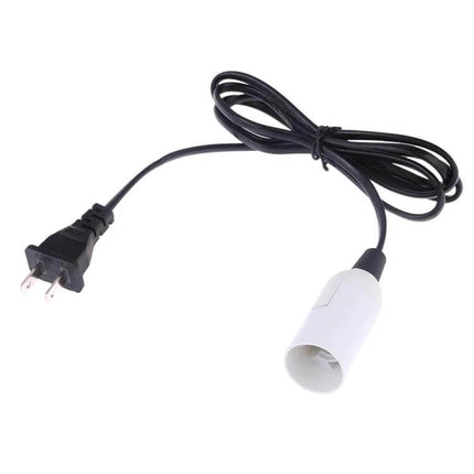 E14 Lamp Holder For Chandelier With 1.5m Extension Cable – white E14 socket with black 1.5m power cord and plug for chandeliers and pendant lighting