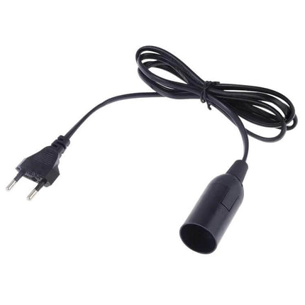 E14 Lamp Holder For Chandelier With 1.5m Extension Cable black socket with European plug and long cord for indoor decorative lighting