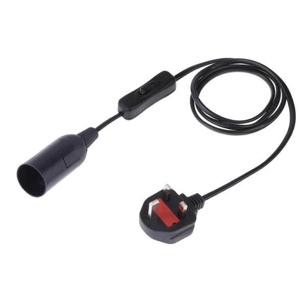 E14 Wire Cap Switch Lamp Holder With 1.2m Extension Cable black inline switch plug and socket for bedside or ceiling lighting