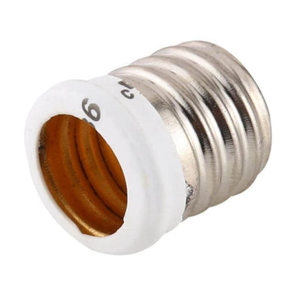 E17 To E14 Lamp Bulbs Adapter For Changing Socket Types metal and PBT converter showing copper contacts and screw base