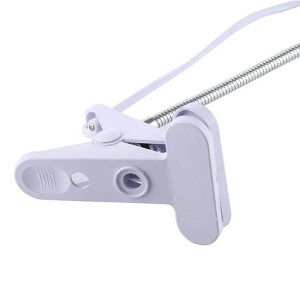 E27 360 Degrees Flexible Clip Lamp Base For Desk Lamp Switch US Plug white clamp base with flexible metal gooseneck and built-in switch