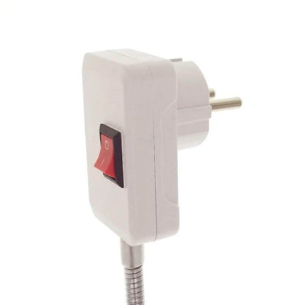 E27 Bulb Holder Extension Socket 20/30/40cm White Silver - white/silver extension socket with inline switch and flexible neck