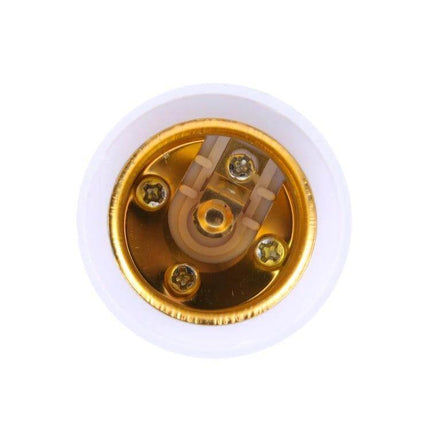 E27 Bulb Holder Extension With Switch For Home Lighting – white E27 socket extender with gold contacts and integrated switch, 24.5cm retrofit lamp accessory