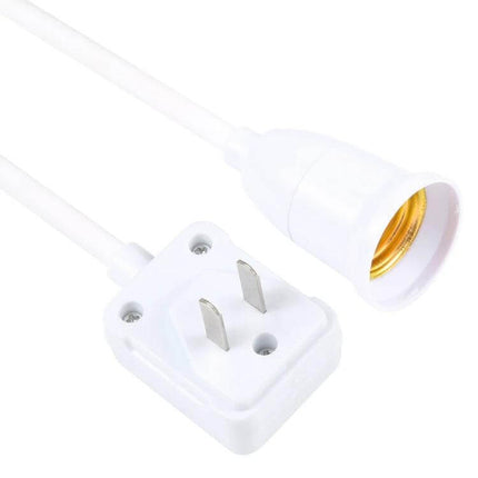 E27 Bulb Holder Extension With Switch For Home Lighting white E27 plug-in extension with integrated on/off switch