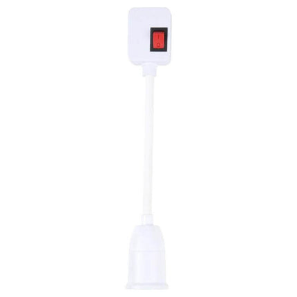 E27 Bulb Holder Extension With Switch For Home Lighting compact white E27 socket extender with integrated on/off rocker switch 24.5cm