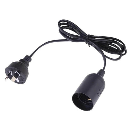 E27 Lamp Holder With Extension Cable - Universal Plug Types compact screw-in E27 socket with cable and universal plug for DIY lamps