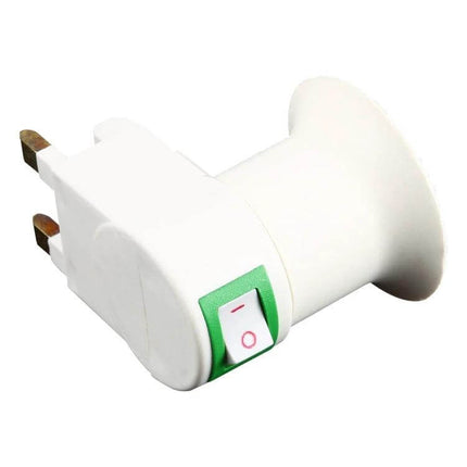 E27 Socket Light Holder with UK Plug for Everyday Home Lighting - white E27 holder with UK plug and integrated on/off switch