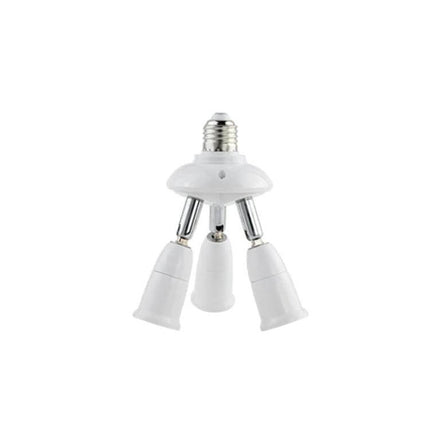 E27 Splitter Adapter 5 In 1 For Lamp Bulb Holder Socket - white 5-in-1 E27 multi-socket with 360° rotate and 180° bend, supports LED incandescent CFL
