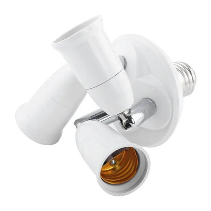 E27 Splitter Adapter 5 In 1 For Lamp Bulb Holder Socket white 5-in-1 E27 splitter with 360° swivel and 180° bend, flame-retardant housing, 60W per socket