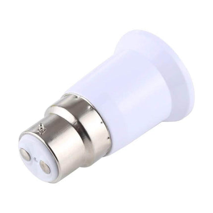 E27 To B22 Light Bulb Adapter, Easy To Install For Home Lighting shown as white E27 to B22 base converter for lamps and ceiling fixtures