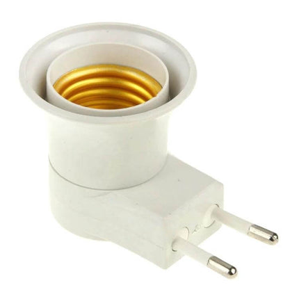 E27 To EU Plug Lamp Socket With Power Switch For Home Use white E27-to-EU adapter with built-in on/off switch