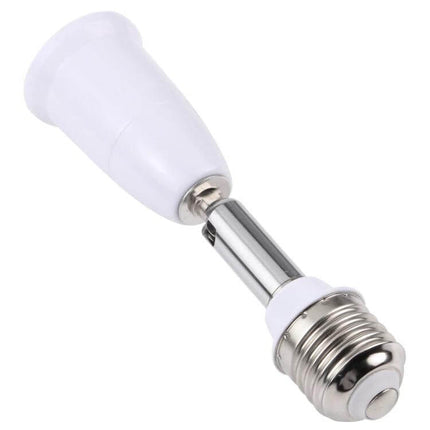 E27 Turnable Lamp Holder for 90 Degree Angle in Home Lighting - white E27-to-E27 adapter showing 90° adjustable socket for lamp retrofit