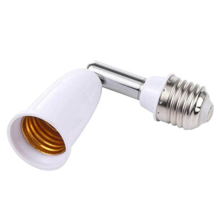 E27 Turnable Lamp Holder for 90 Degree Angle in Home Lighting – white E27-to-E27 90° adjustable adapter for targeted lighting