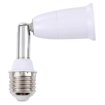 E27 Turnable Lamp Holder for 90 Degree Angle in Home Lighting - white E27-to-E27 adjustable 90° socket adapter for lamps and ceiling fixtures