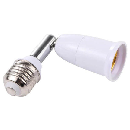 E27 Turnable Lamp Holder for 90 Degree Angle in Home Lighting - white E27-to-E27 90° adjustable bulb adapter for directing light