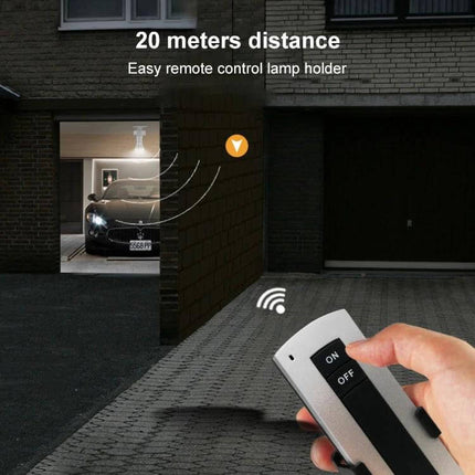 E27 Wireless Remote Control Lamp Socket For Easy Home Lighting handheld remote turning on garage light from 20 meters