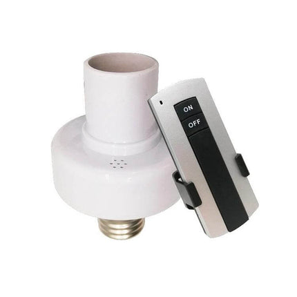 E27 Wireless Remote Control Lamp Socket For Easy Home Lighting - white E27 socket with handheld ON/OFF remote for living room bedside convenience