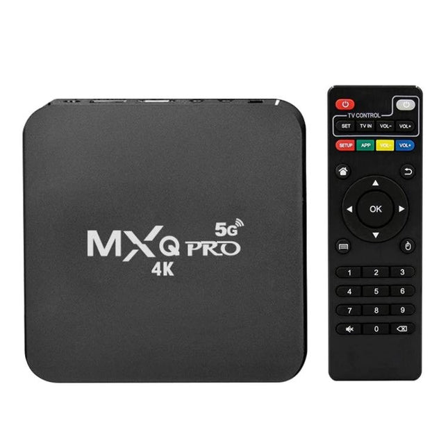 Compact Android TV Box for Streaming HD Movies and Shows - black MXQ Pro 4K media player with remote control