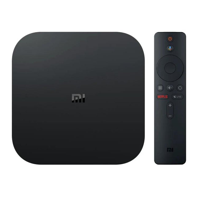 Xiaomi 4K HDR Google TV Streaming Media Player compact black streaming box and remote showcasing 4K HDR playback and voice remote controls