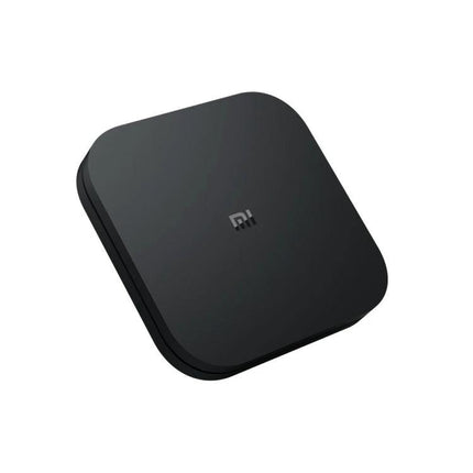 Xiaomi 4K HDR Google TV Streaming Media Player compact black streaming box showing top view with Mi logo, 4K HDR and voice remote support
