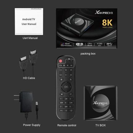 X88 Pro 13 Android Smart TV Box with Remote for Streaming