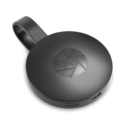 MiraScreen G2 Wireless HDMI Dongle for TV Streaming Devices black round dongle shown on white background