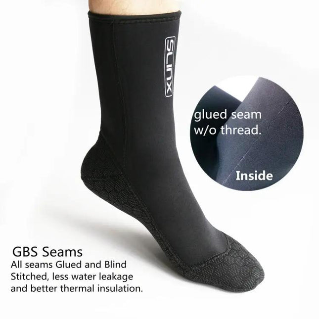 SLINX 3mm Neoprene Non-Slip Diving Socks Unisex S-XL