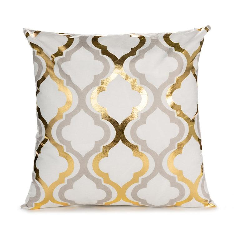 Luxurious Gold Embossed Velvet Cushion Cover for Chic Home Decor - 45x45cm