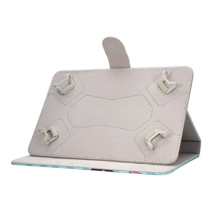 PU Leather Flip Case with Holder for 10-Inch Tablets showing interior holder and stand for protection and hands-free viewing