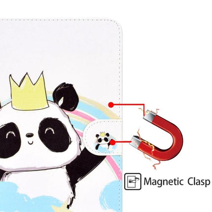 PU Leather Flip Case with Holder for 10-Inch Tablets featuring magnetic clasp and cute panda design for secure tablet protection
