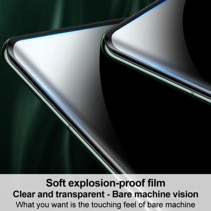 IMAK Hydrogel Film Full Coverage Screen Protector on curved smartphone edges showcasing clear, edge-to-edge, anti-scratch protection