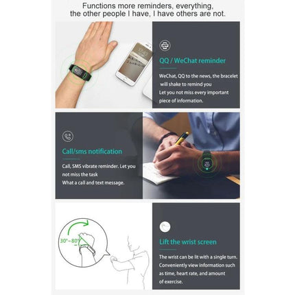 Smart Watch for Daily Health Monitoring and Activity Tracking - wrist display showing step, heart rate, call and message alerts