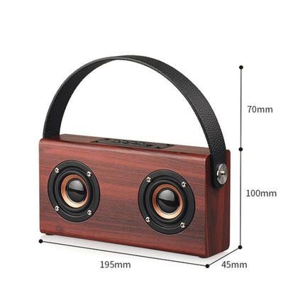 Daily Companion Wooden Bluetooth Speaker For Home And Travel compact wooden portable speaker with handle, dual drivers, TF AUX