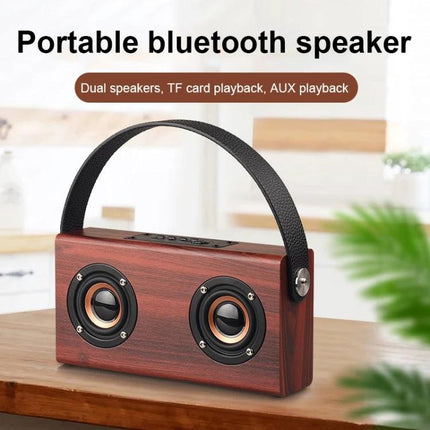 Daily Companion Wooden Bluetooth Speaker For Home And Travel portable wooden Bluetooth speaker with handle, TF card, AUX