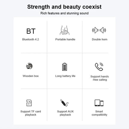 Daily Companion Wooden Bluetooth Speaker For Home And Travel compact wooden Bluetooth speaker with portable handle and long battery life