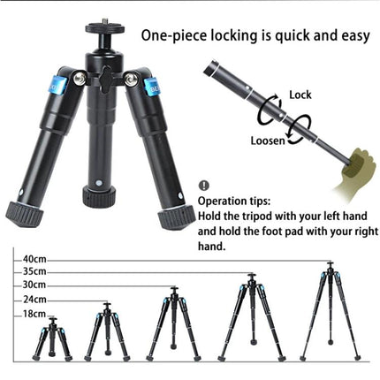BEXIN Compact Mini Tripod for Digital Cameras and Smartphones, aluminum portable tabletop tripod for travel, vlogging, quick setup