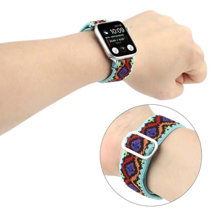 Nylon Elastic Replacement Watch Band Metal Buckle 38-41mm