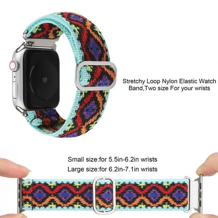 Nylon Elastic Replacement Watch Band Metal Buckle 38-41mm