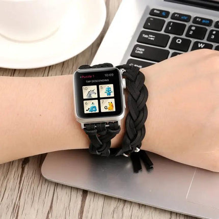 Hand-Woven Leather Watch Band For Apple Watch 38/40/41/42mm