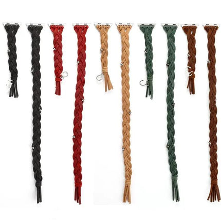 Hand-Woven Leather Apple Watch Band Multiple Sizes 38-49mm