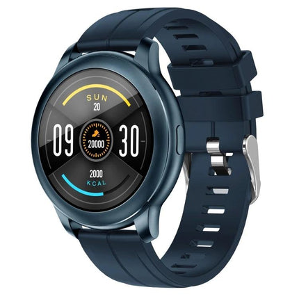 Smart Watch for Daily Health Tracking and Activity Monitoring - navy round fitness smartwatch showing steps, calories, sleep and notifications