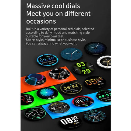 Smart Watch for Daily Health Tracking and Activity Monitoring showcasing multiple customizable watch faces for steps, sleep, and message alerts