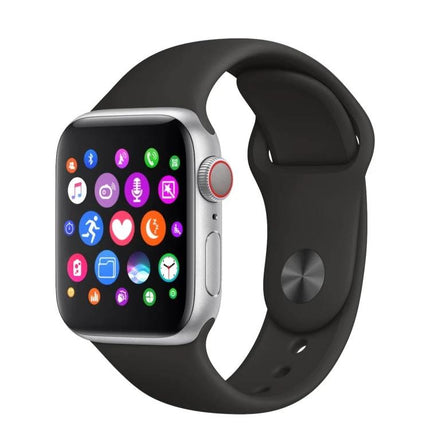Daily Smart Watch with Silicone Strap for Everyday Health Tracking showing 1.4-inch TFT screen, black silicone band, activity icons and notification display