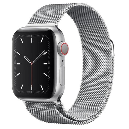 Essential Daily Companion Watch for Health Awareness - sleek silver smartwatch with mesh band tracking steps, sleep, and notifications