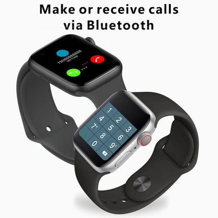 Essential Daily Companion Watch for Health Awareness showing Bluetooth call and keypad functions on black smartwatch