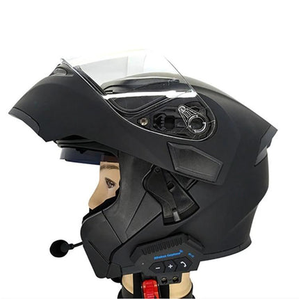 Motorcycle Helmet Bluetooth Headset With Intercom For Riding mounted on full-face modular helmet with mic and controls