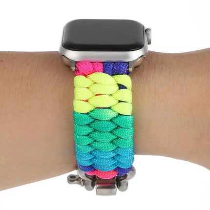 Rainbow Umbrella Cord Nylon Watch Band For Apple Watch