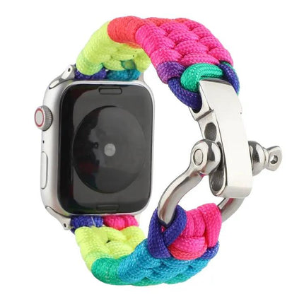 Rainbow Umbrella Cord Nylon Watch Band For Apple Watch