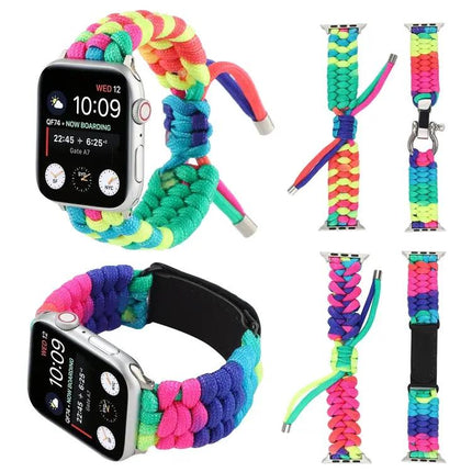 Rainbow Umbrella Cord Nylon Watch Band For Apple Watch
